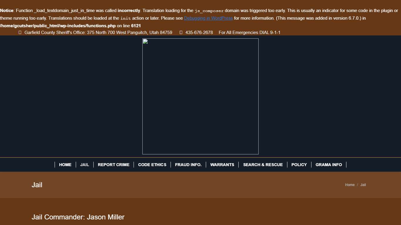 Jail – Garfield County Sheriff Panguitch, Utah